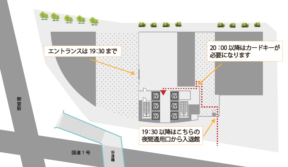 TKPガーデンシティPREMIUM大阪梅田新道入館口のご案内イメージ